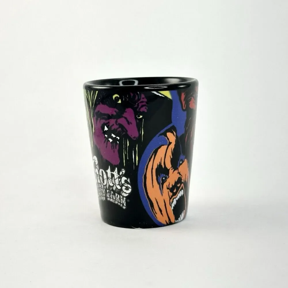 Vintage Knott’s Scary Farm Shot Glass Horror Monster Graphic Souvenir
